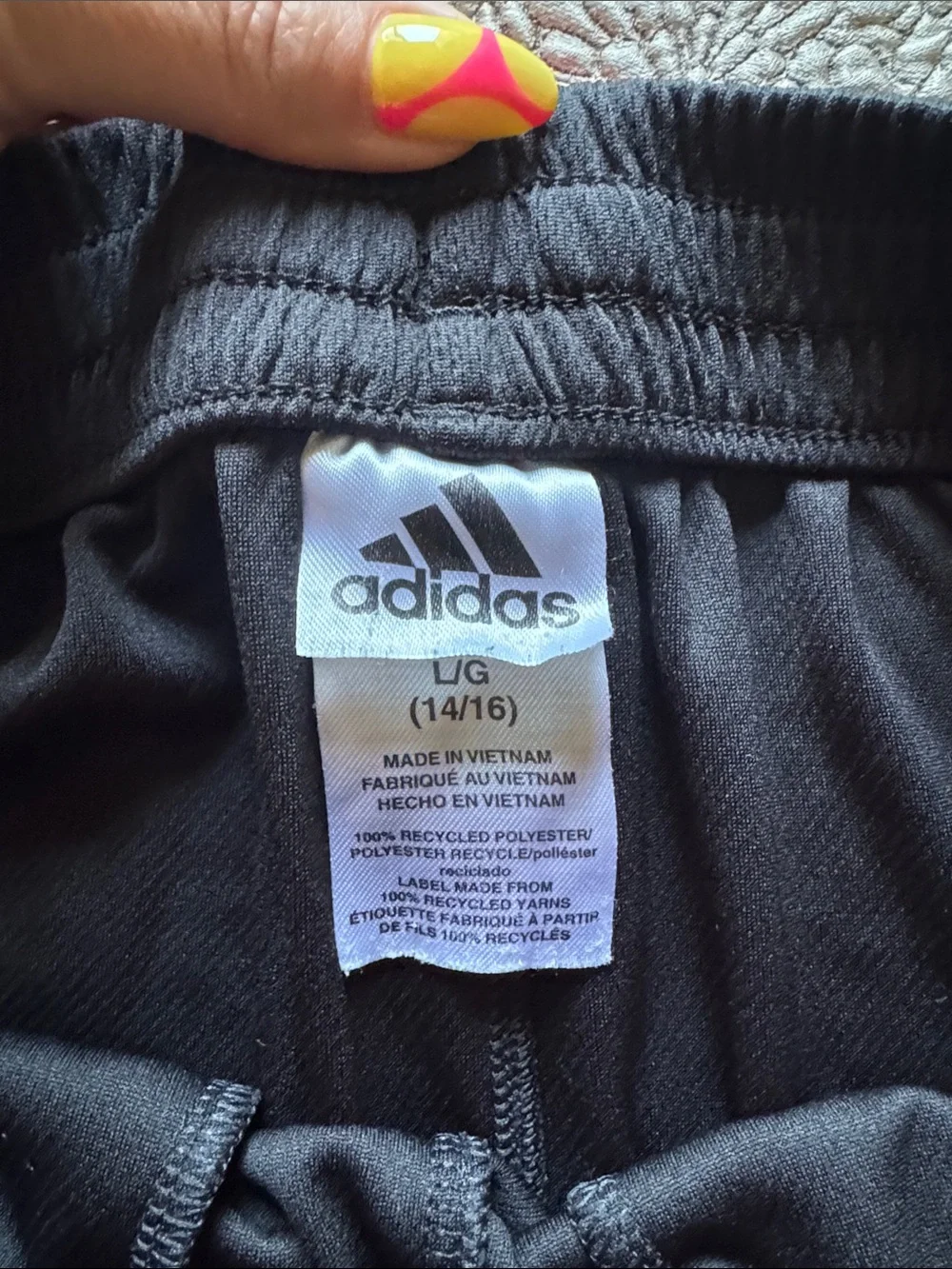 adidas Black Athletic Shorts with White Side Stripes